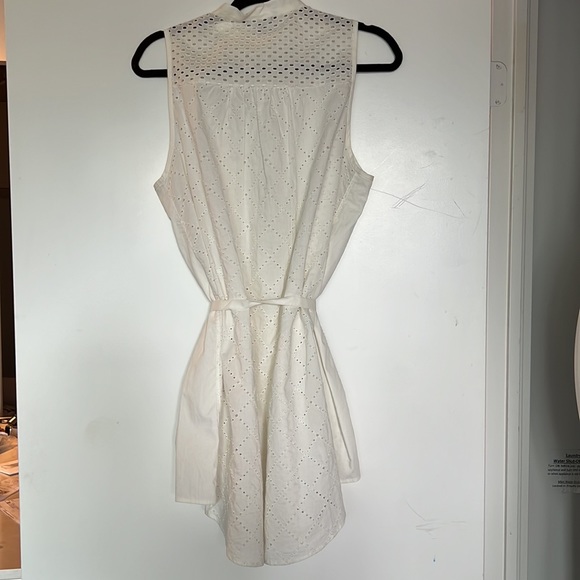 Marissa Webb Perforated Blouse, White/ Size M - Picture 3 of 3